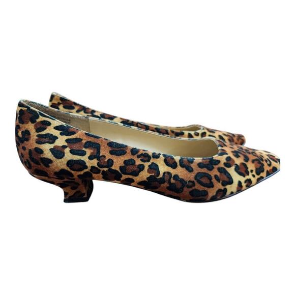 Karen Scott Jilly womens sz 7m leopard animal print pump heel square toe - Picture 3 of 12